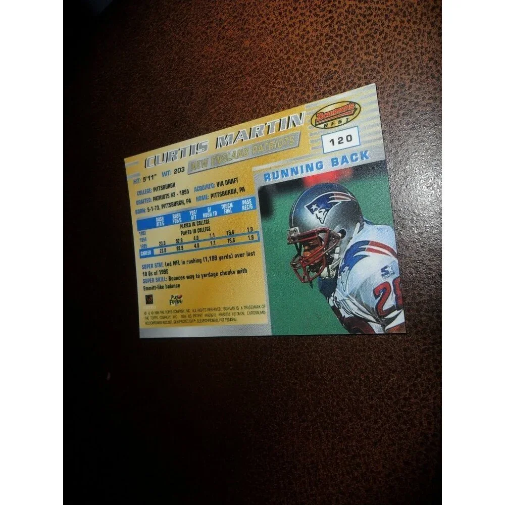 1996 Bowman Best  CURTIS MARTIN New England Patriots